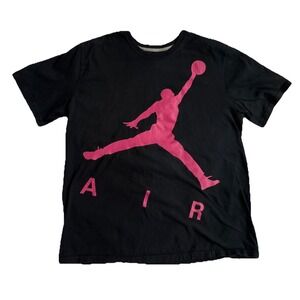 Nike Air Y2K Jordan T-Shirt Mens XXL Jumpman Logo Black Short Sleeve‎ Big Logo